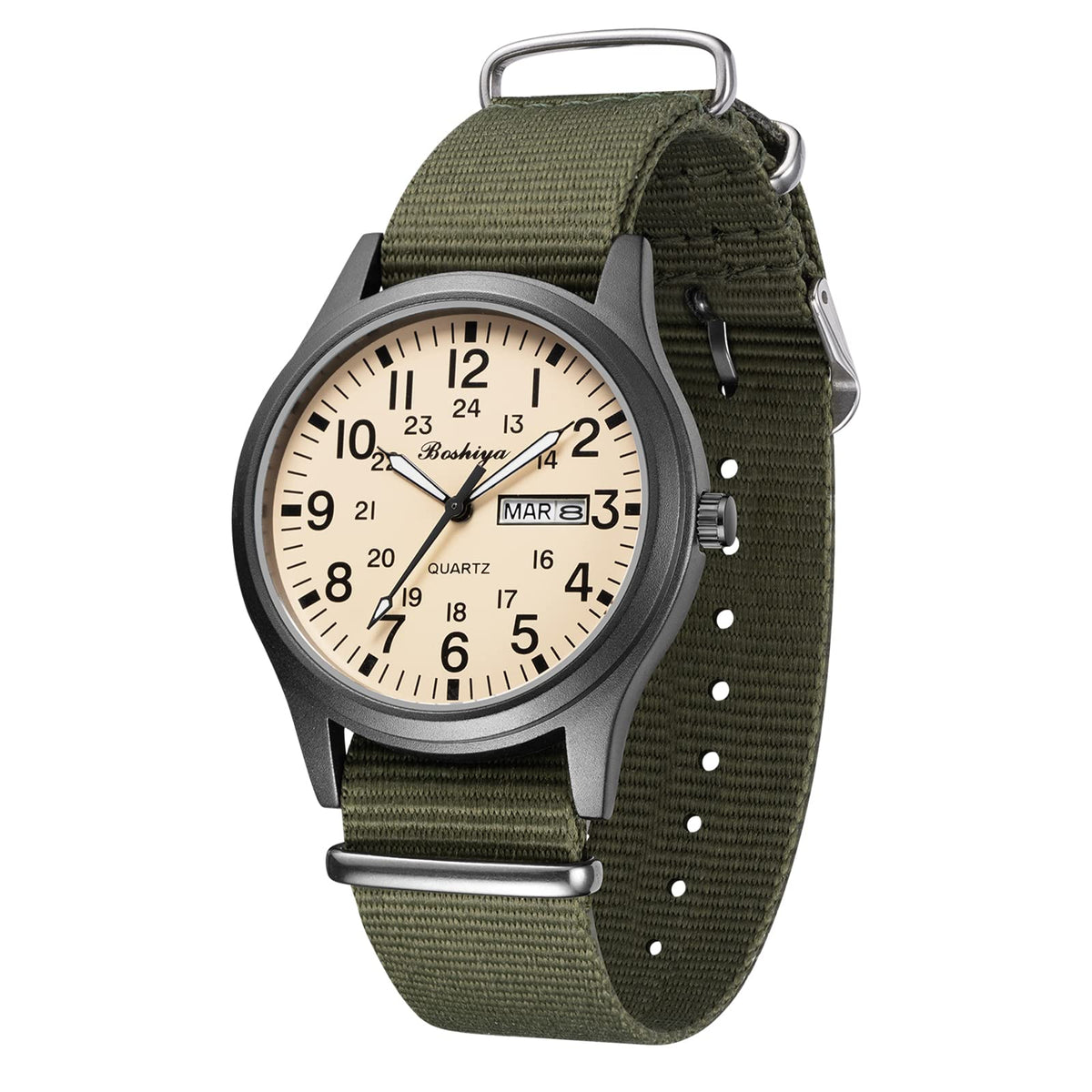 Men's Military Tactical Field Watch Waterproof Analogue Quartz Nylon P670312