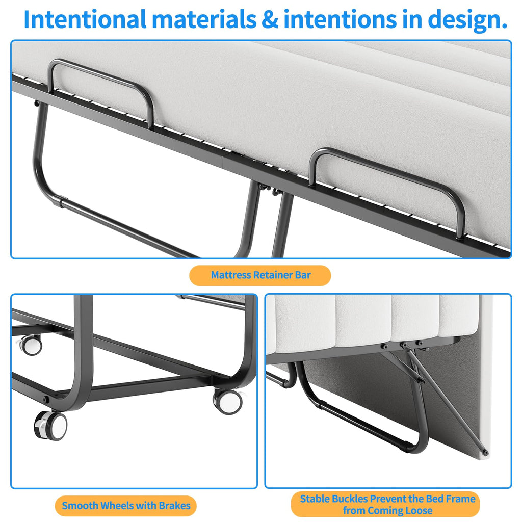 Queen Size Folding Bed with Memory Mattress Y68673