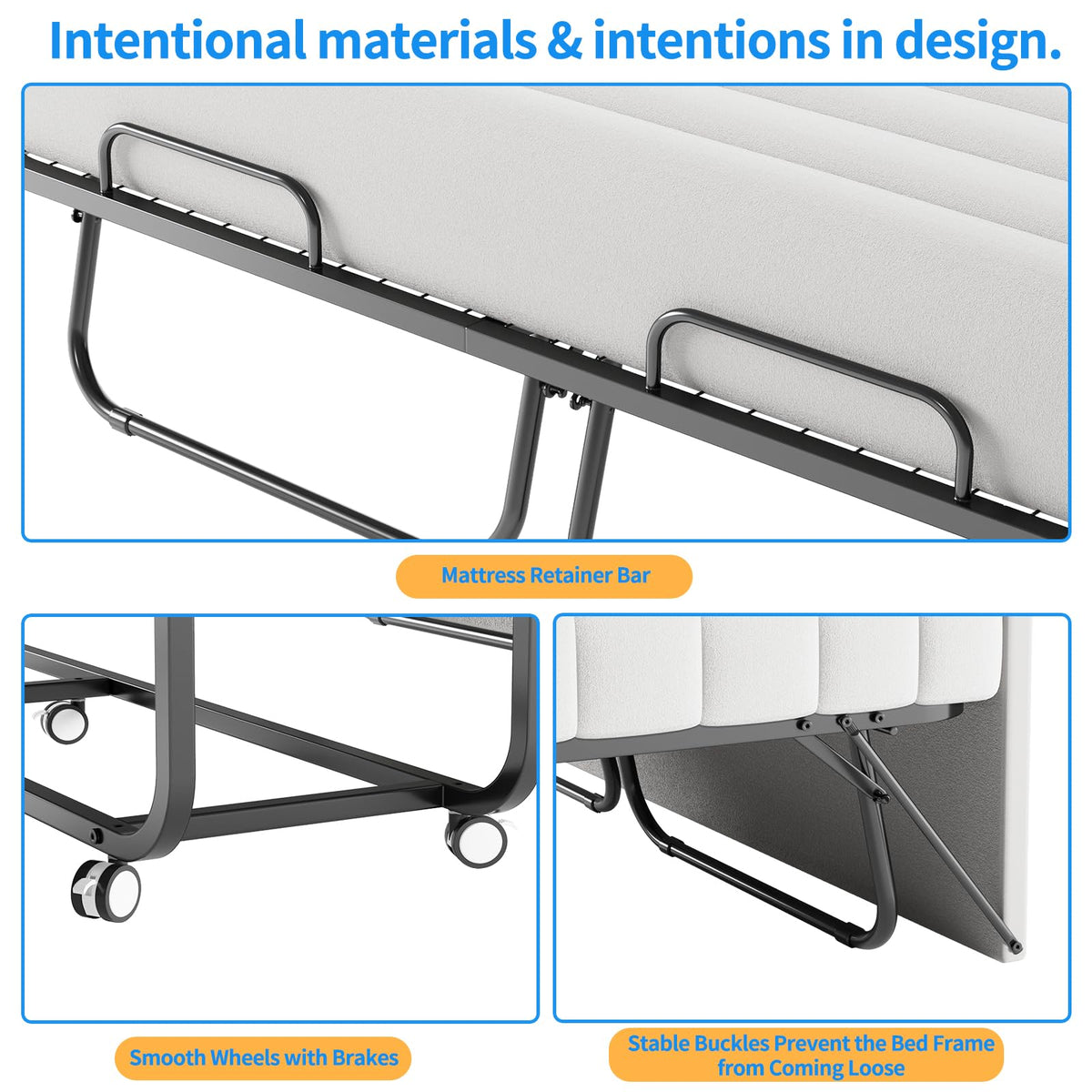 Queen Size Folding Bed with Memory Mattress Y68673