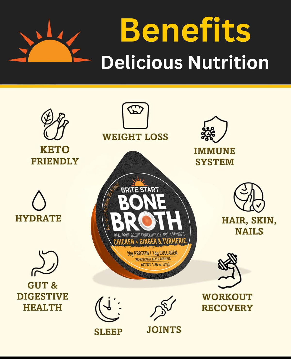 Bone Broth Variety Pack, 4 Flavors, 12 Count I377579