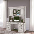 Antique White Credenza Desk & Hutch T63346