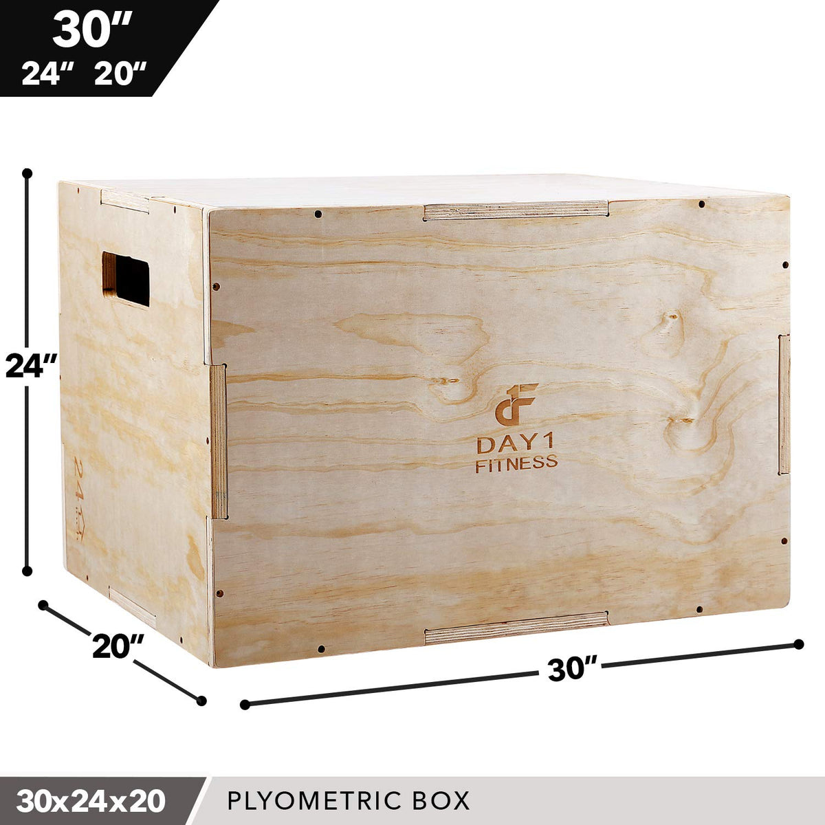 Wood Plyometric Box 30/24/20 3-in-1 Non-Slip W354