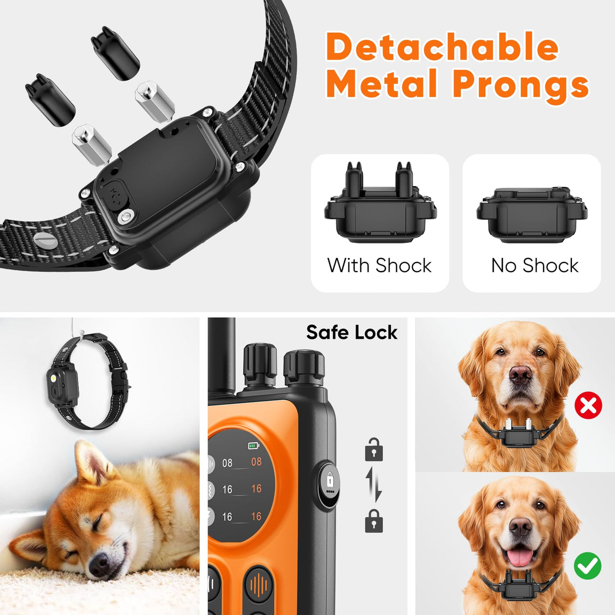 Orange Dog Training Collar with Remote G282