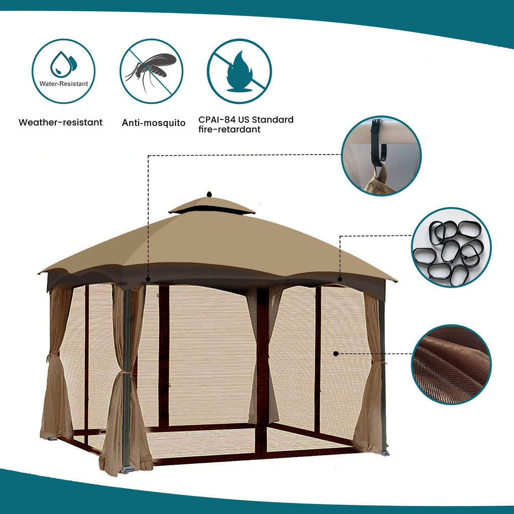 Brown 4-Panel Mosquito Netting B787961