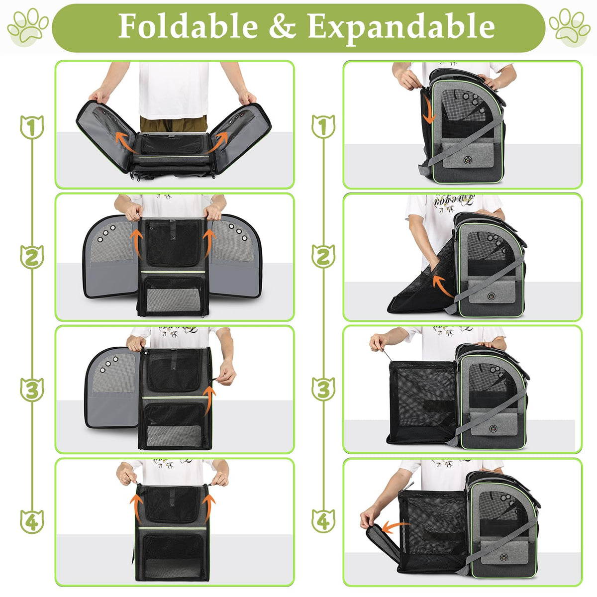 Large Soft Expandable Cat Carrier Backpack M6658