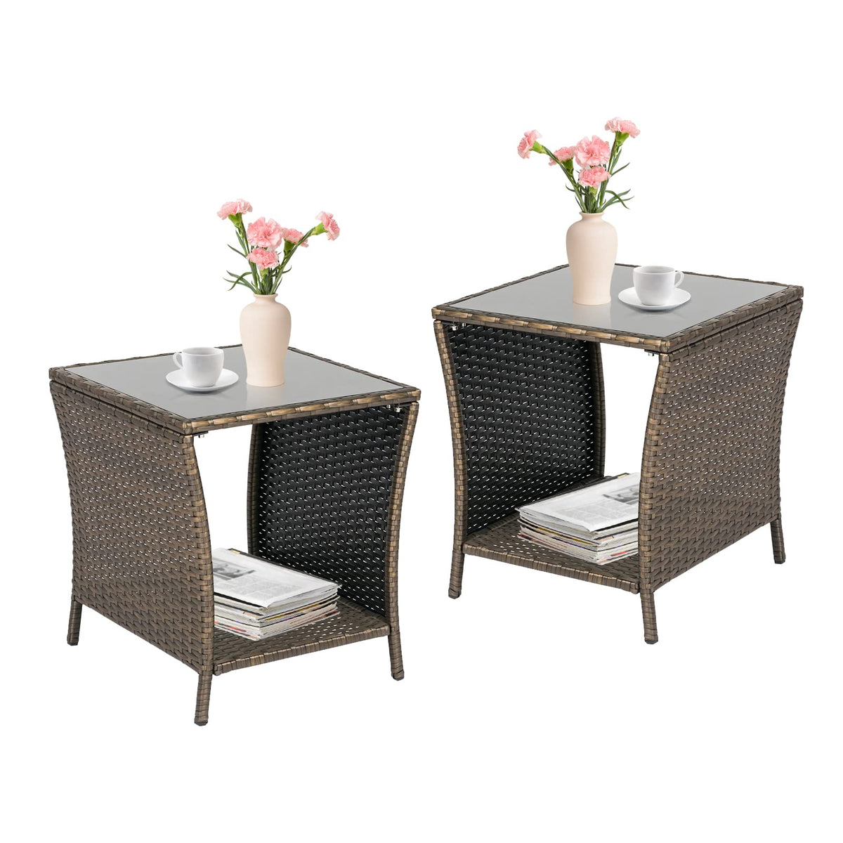 PE Rattan Wicker Outdoor Side Table P63517