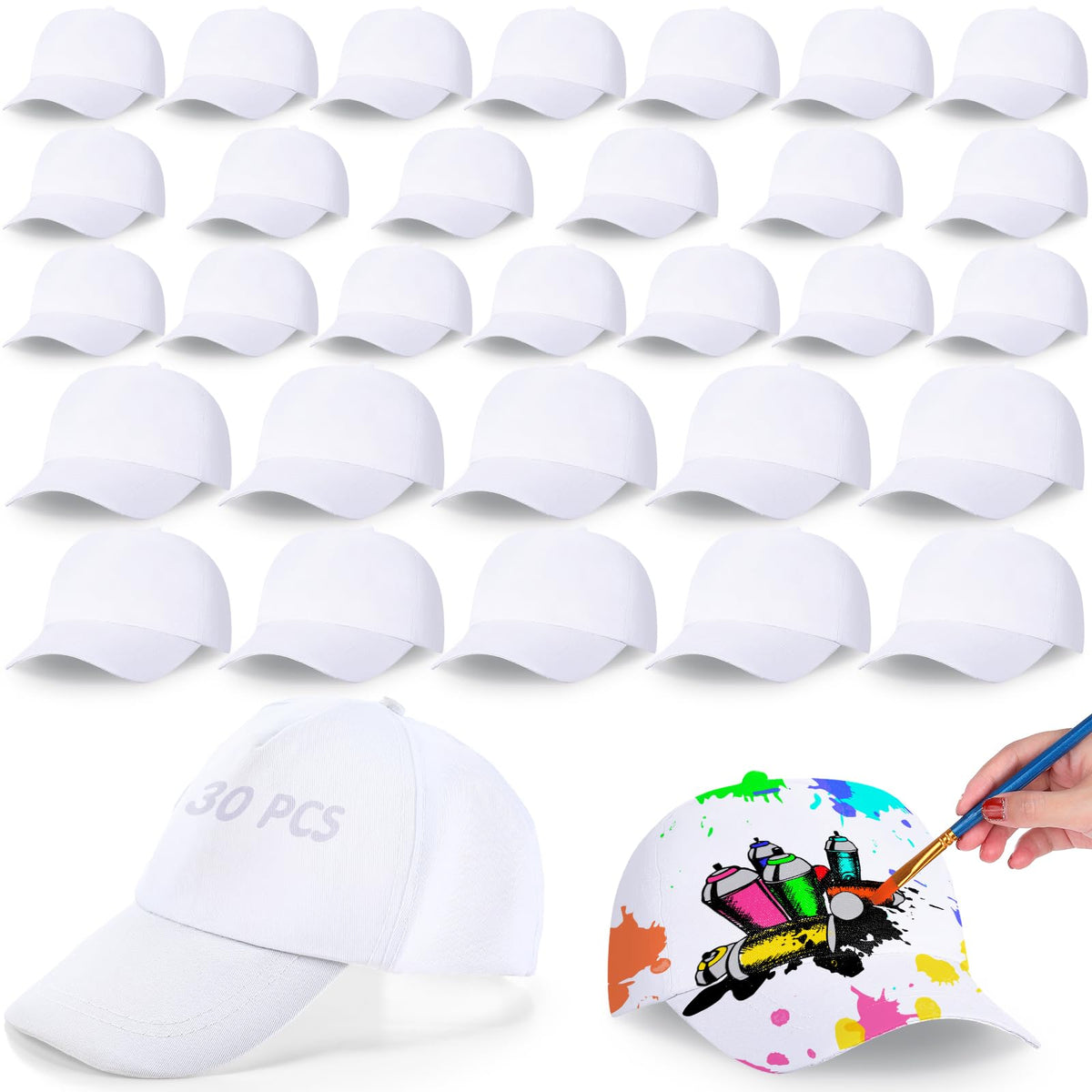 White Adjustable Baseball Hat Z1743