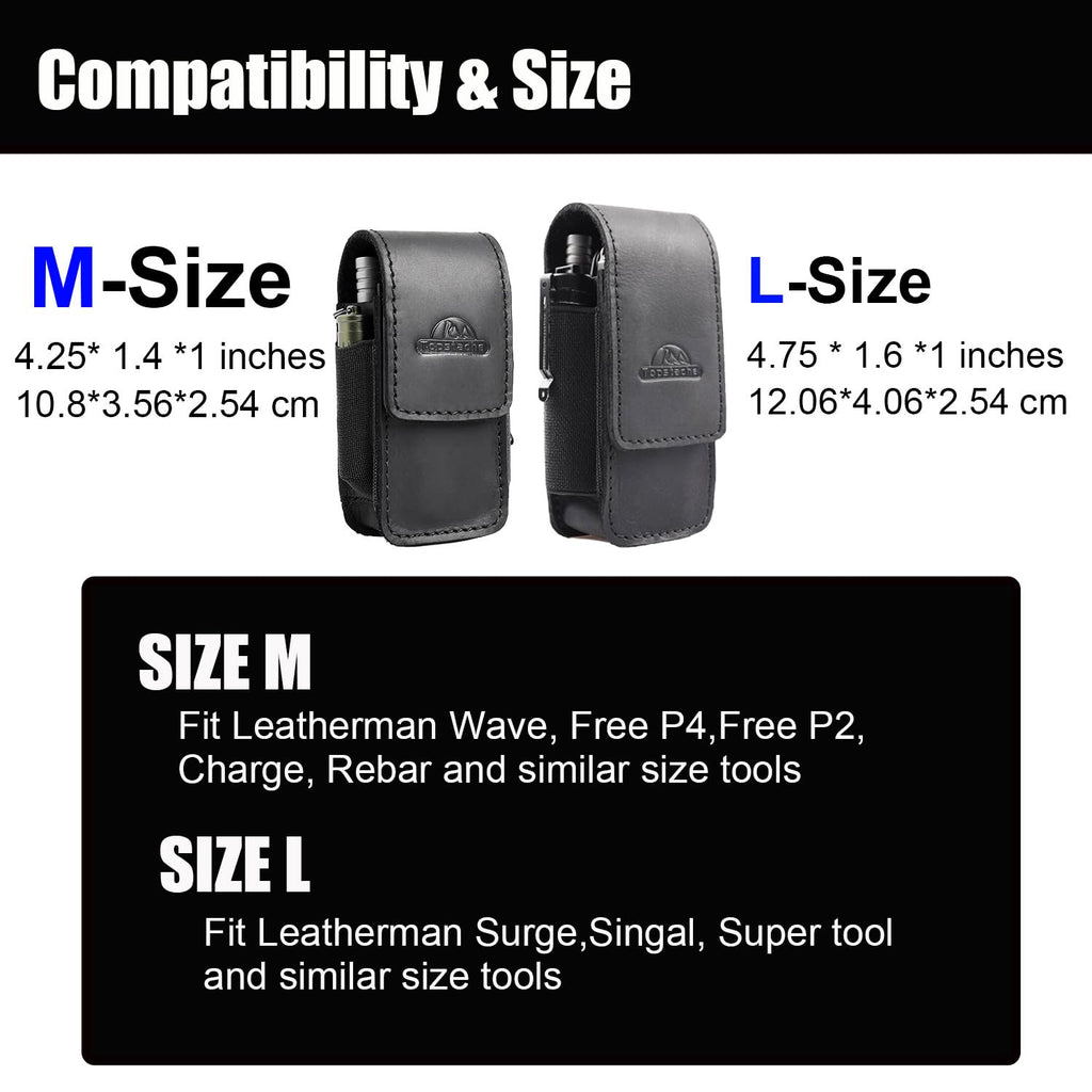 Leather Multitool Sheath with Belt Clip and Magnetic Closure H40011
