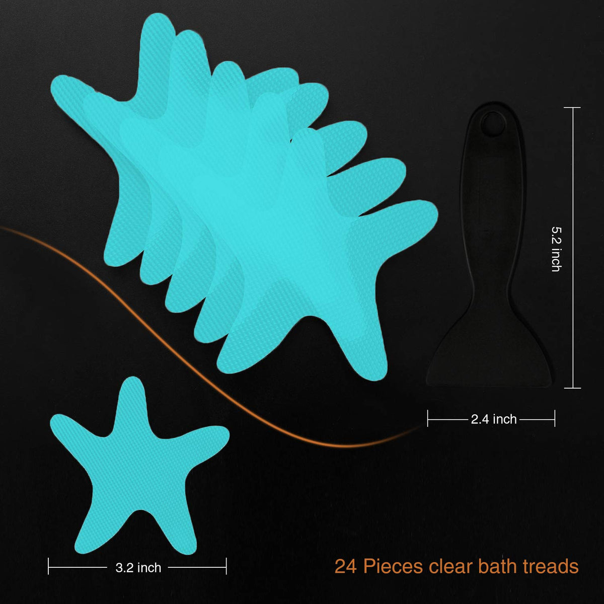 Blue Non Slip Bathtub Stickers 24PCS E6464