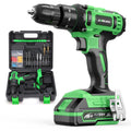 20V Cordless Drill Set with Battery Charger and Carrying Case, Green H442952
