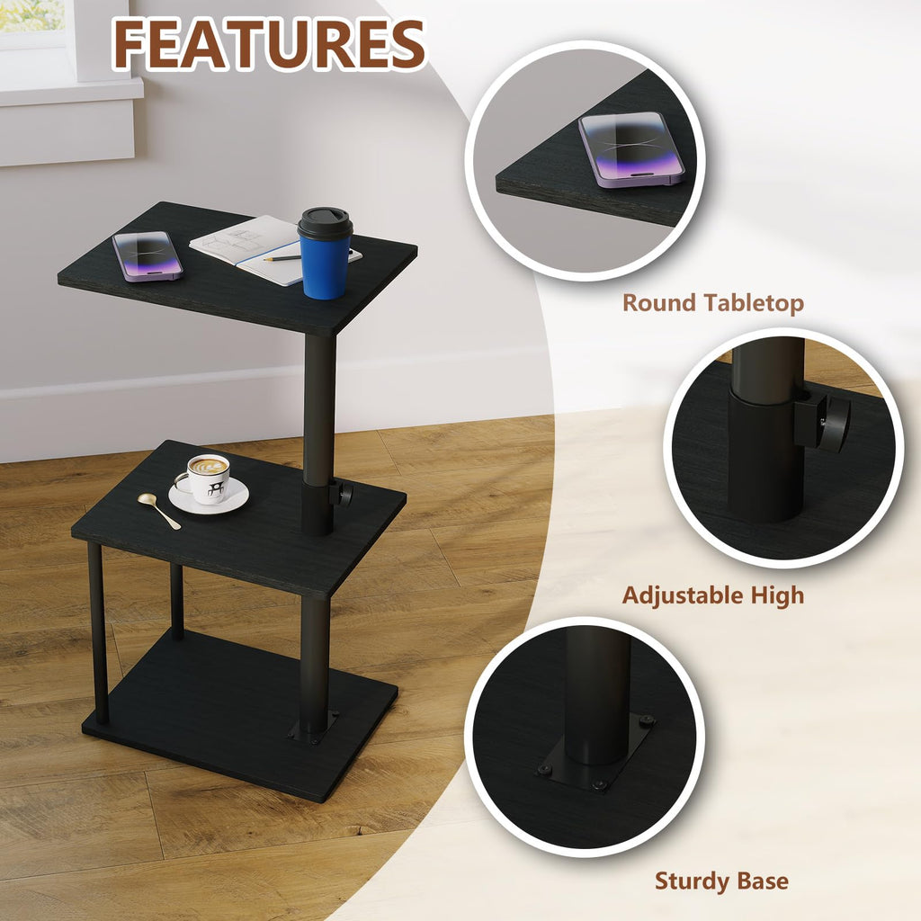 Swivel Side Table with Storage Shelf S895351