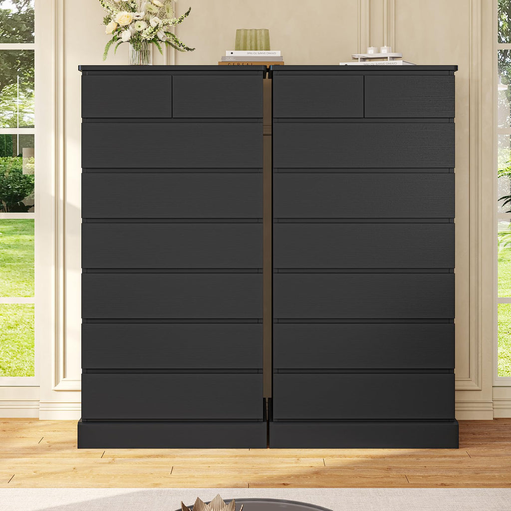 Black 8 Drawer Wood Dresser A78290