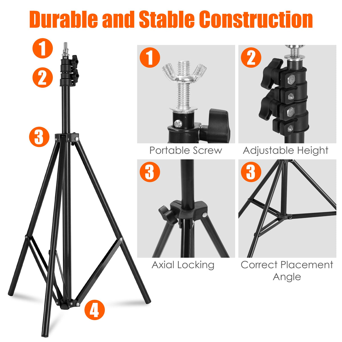 6.5x10FT Portable Backdrop Stand Kit with 4 Steel Clamps Carrying Bag S36848