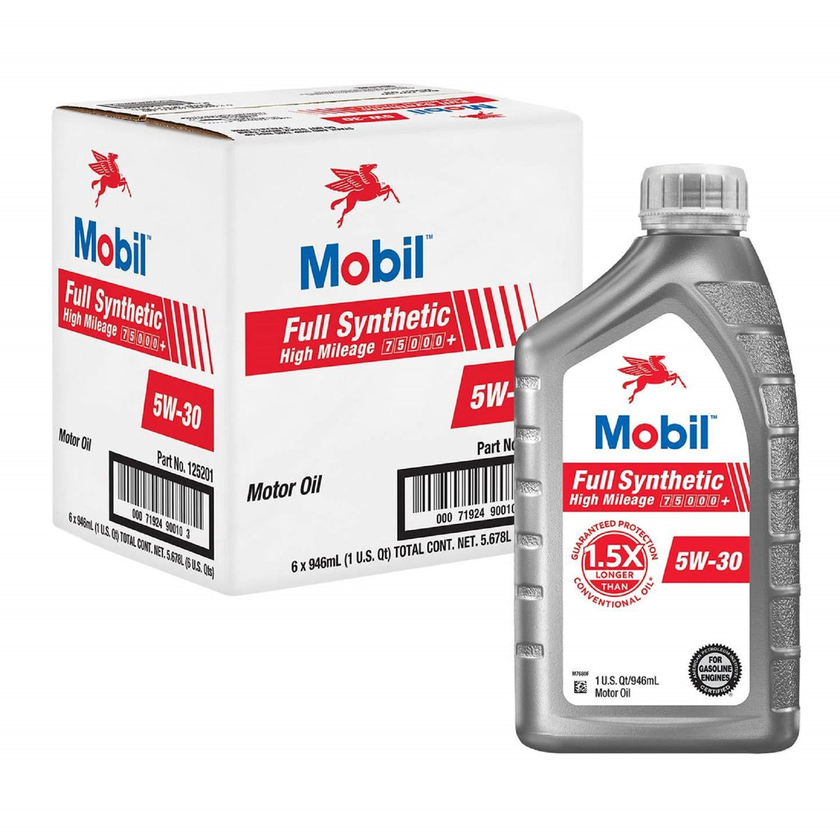 Full Synthetic High Mileage 5W-30 Motor Oil 1 Quart Pack of 6 P260