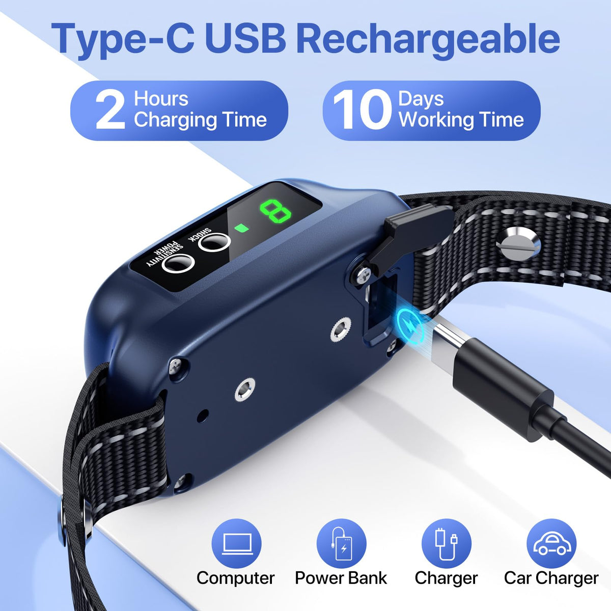 Automatic Waterproof Rechargeable Dog Bark Collar L213249