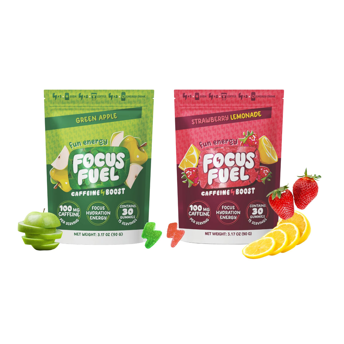 Energy Chews Variety Pack Strawberry Lemonade Green Apple 2-Pack J35737