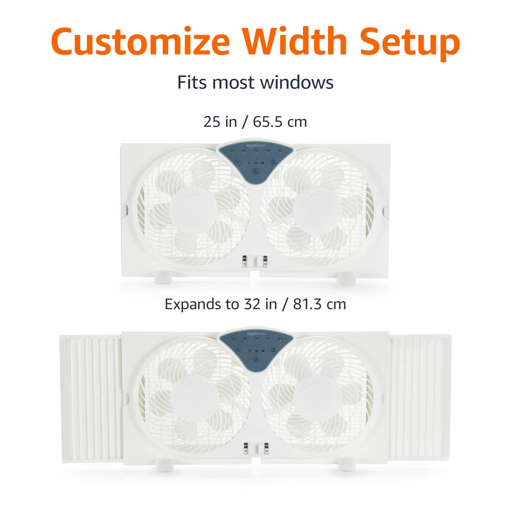 Twin Window Fan with Reversible Airflow, 3 Speeds, White H33495