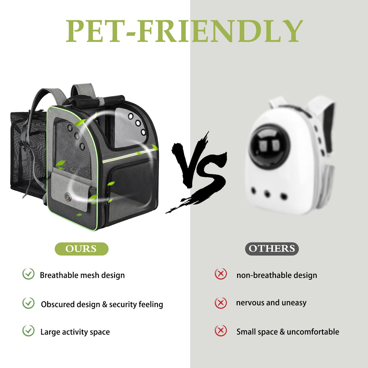 Large Soft Expandable Cat Carrier Backpack M6658