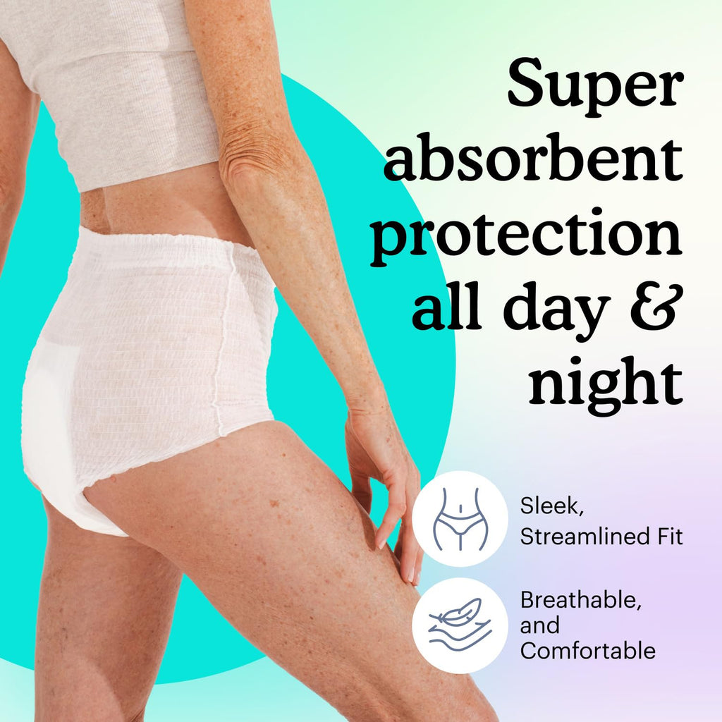 Adult Incontinence Underwear for Sensitive Skin, White Large, 56 Count V751