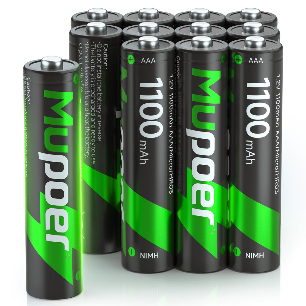 Rechargeable AAA Batteries 12 Pack 1100mAh NiMH 1.2V S3497