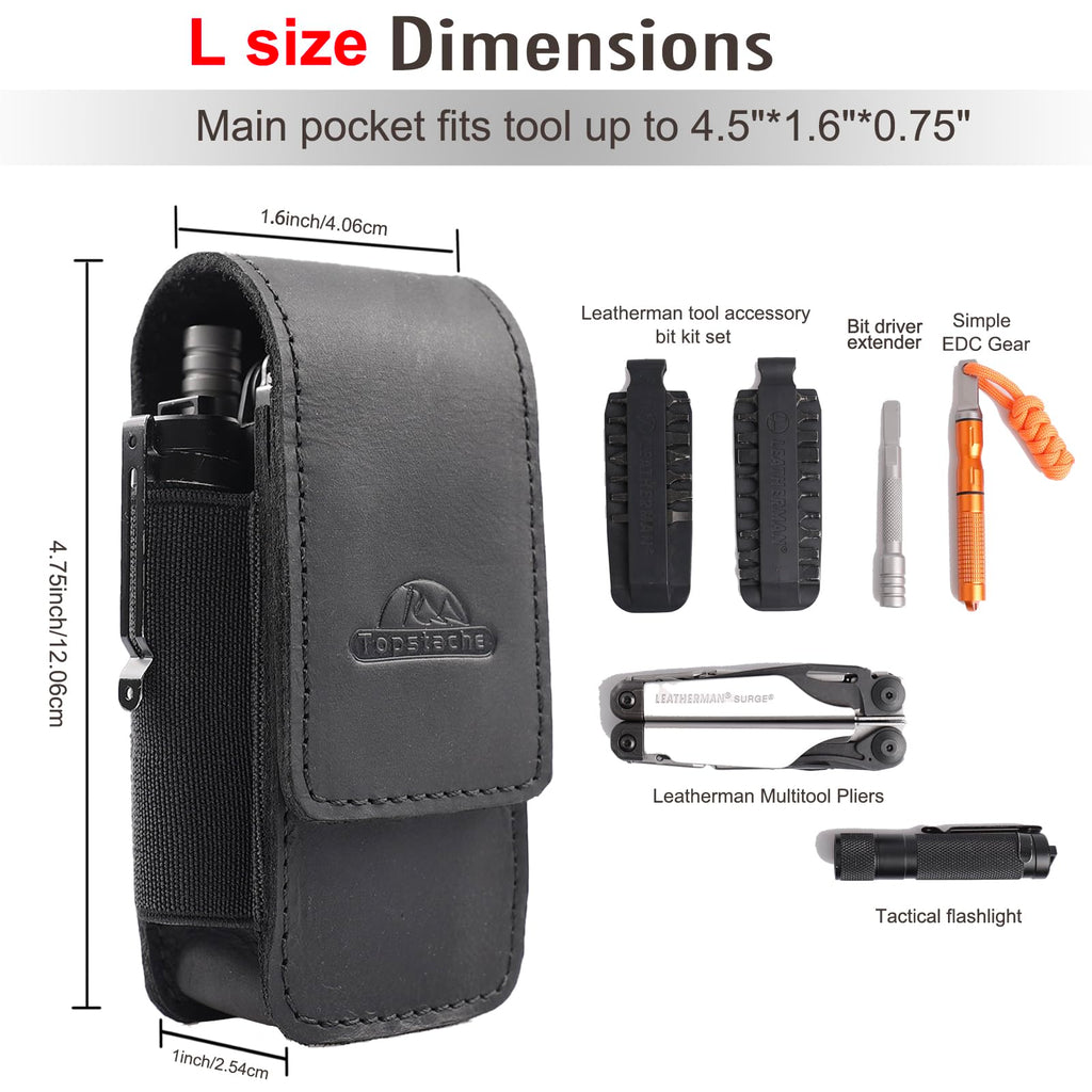 Leather Multitool Sheath with Belt Clip and Magnetic Closure H40011