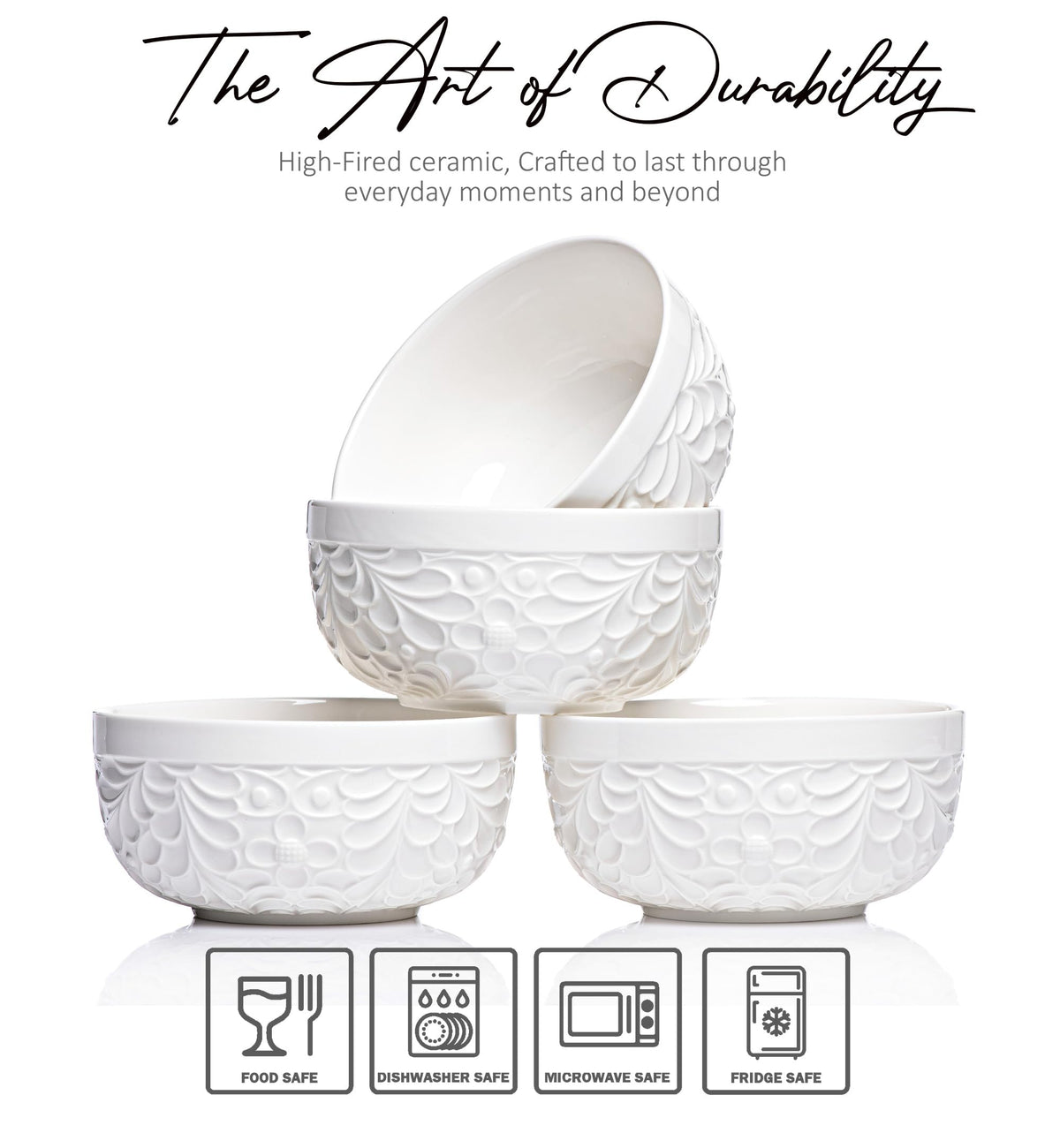 22 Oz Ceramic Bowls Set of 4 N318824