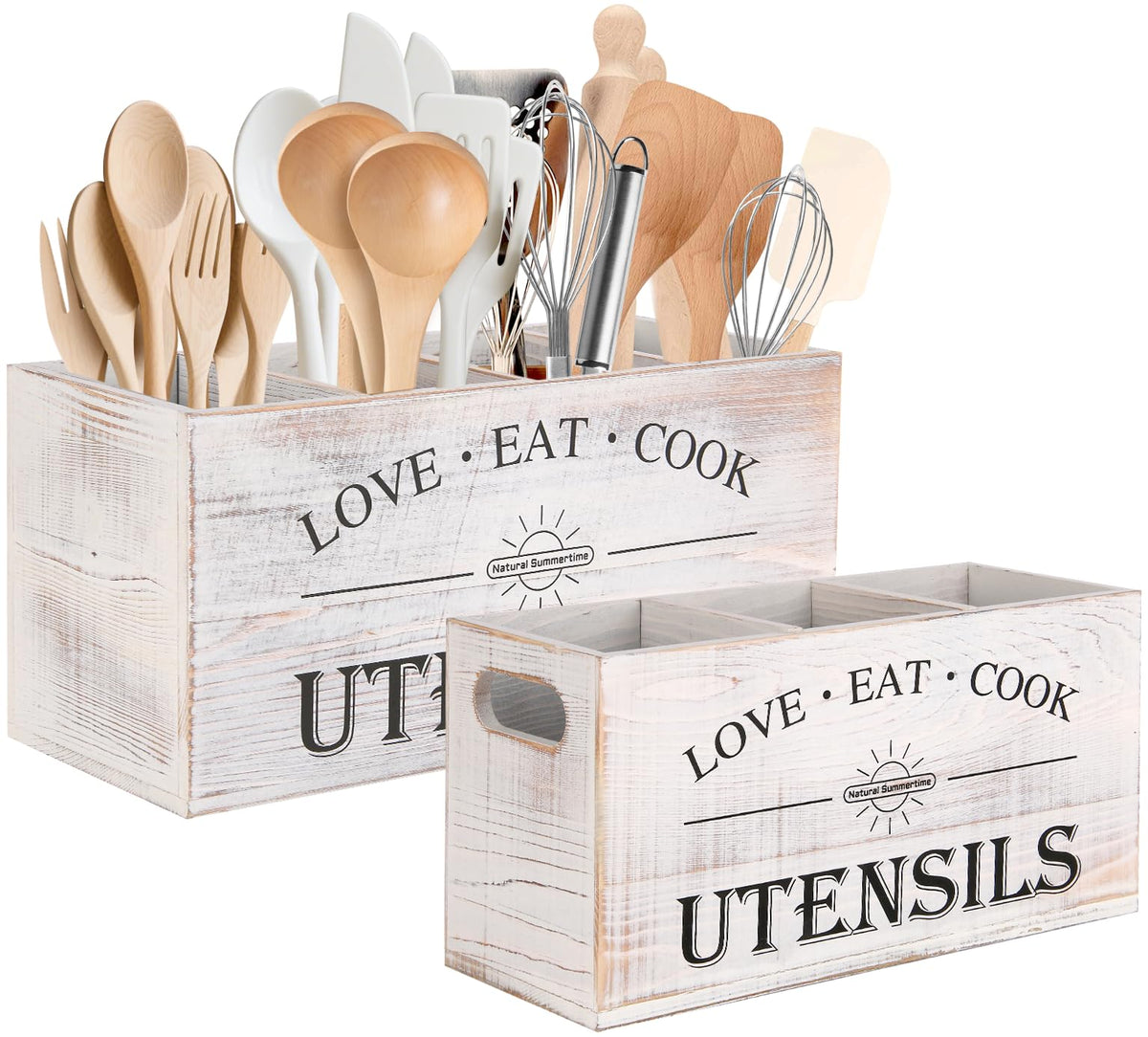 2 PC Wooden Utensil Holder Y629
