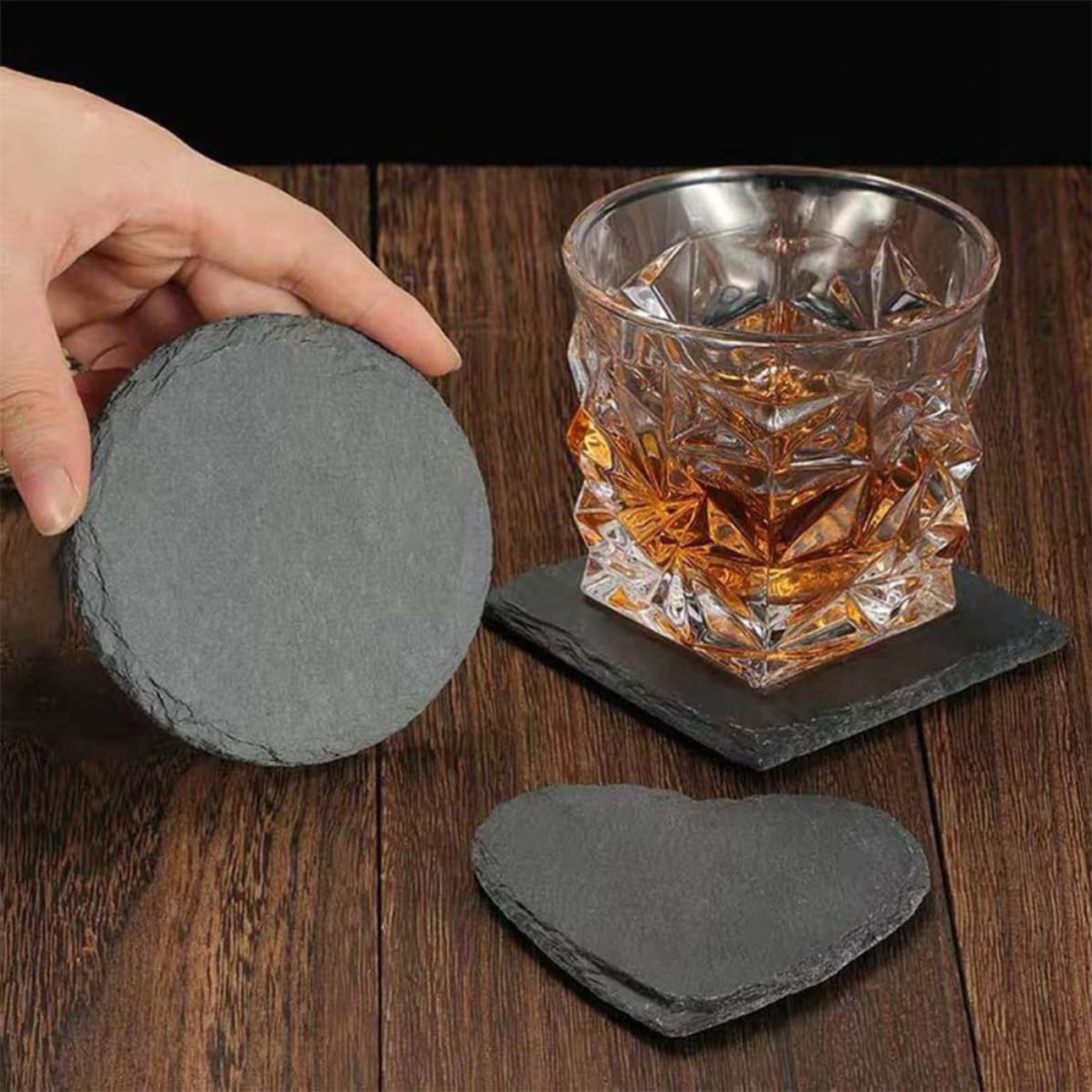 Natural Stone Decorative Cup Coaster Set J759780