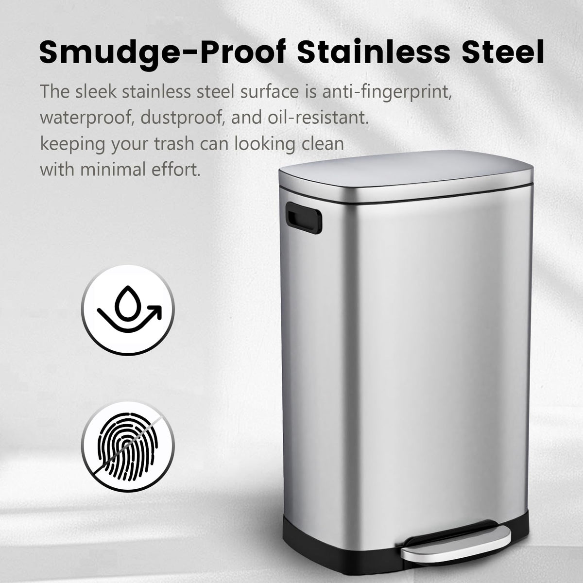 13 Gal Stainless Steel Kitchen Trash Can O58795