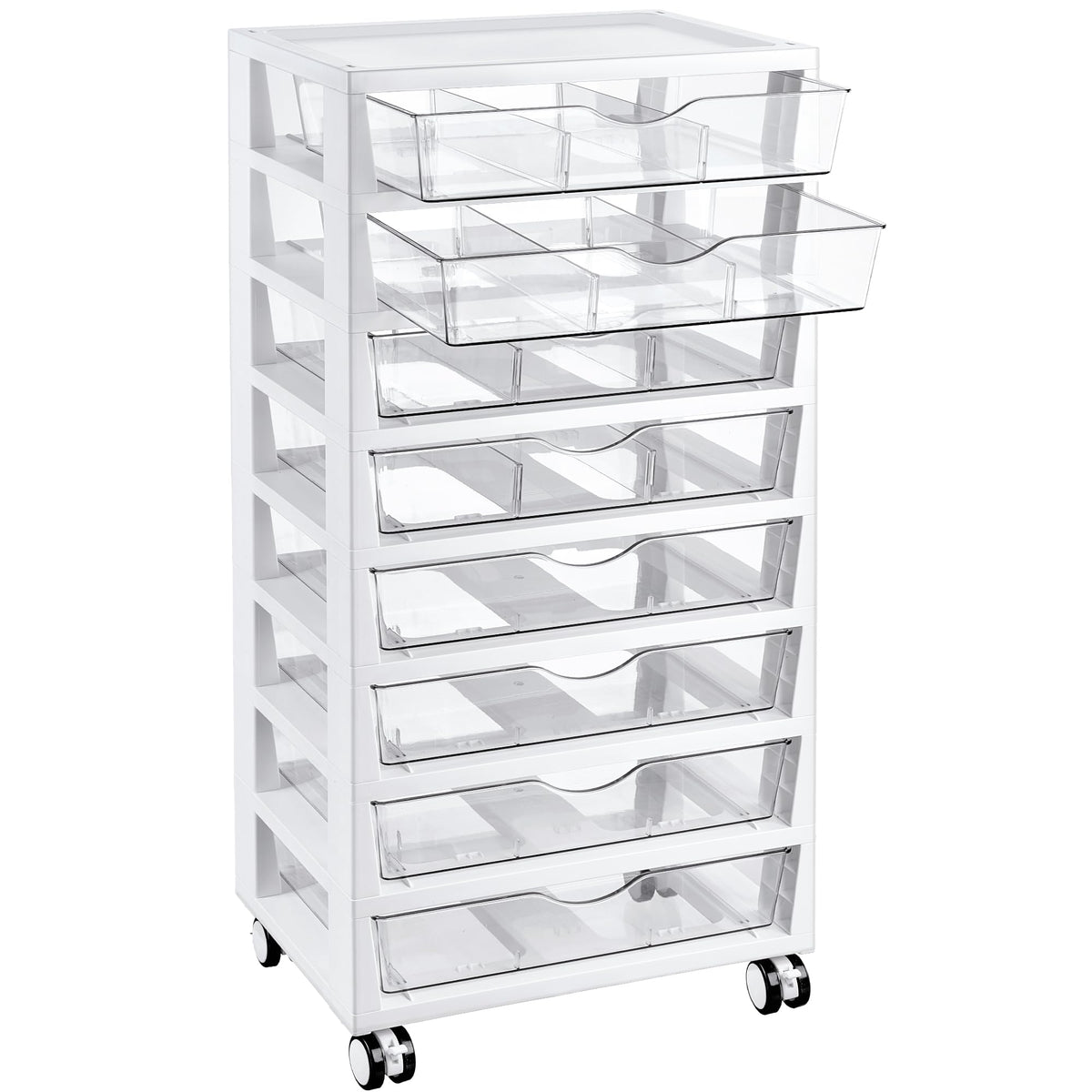 8 Tier Rolling Cart with Drawers Q68521