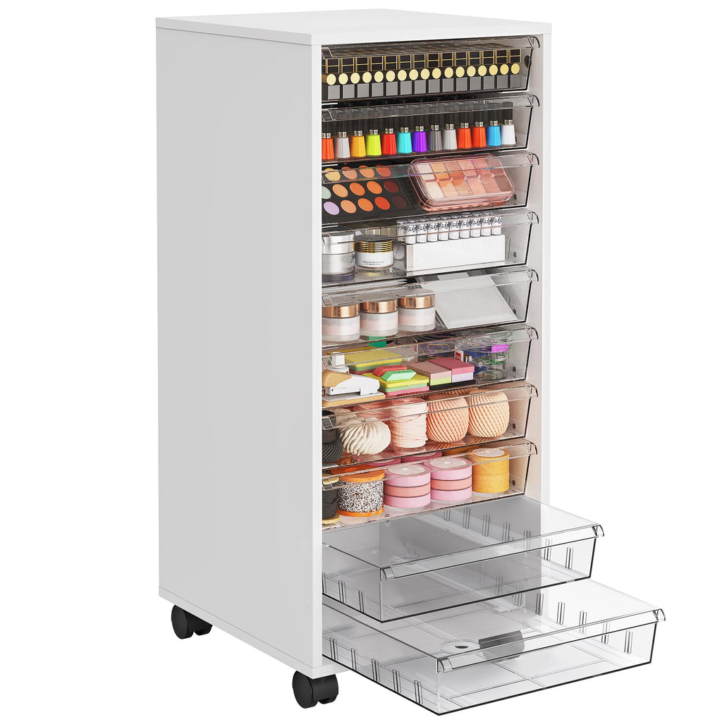 White 10 Drawer Rolling Storage Cart K741148