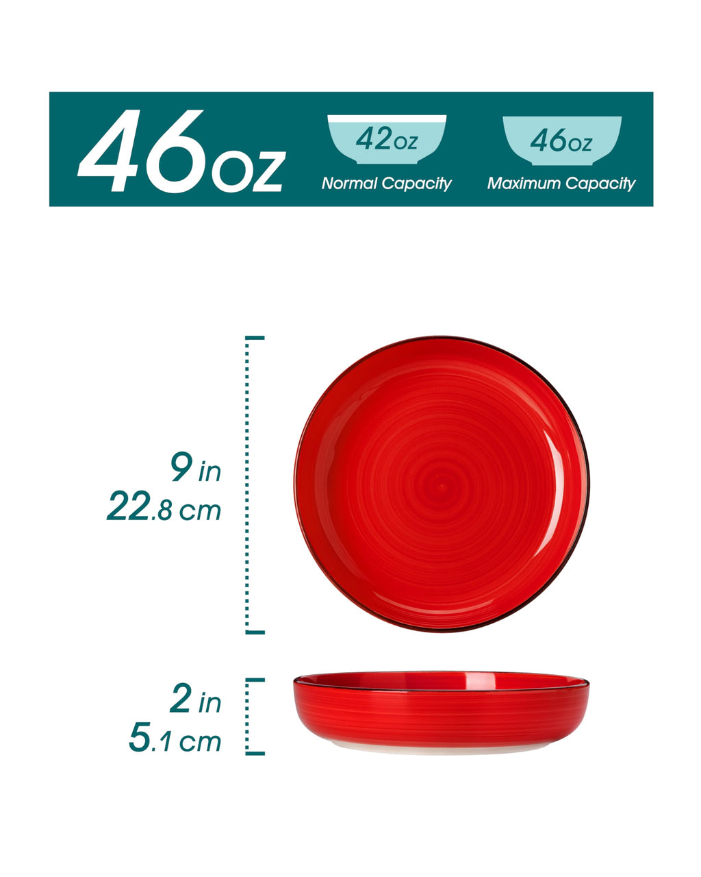 46 oz Ceramic Pasta Bowls Set of 4 M972754
