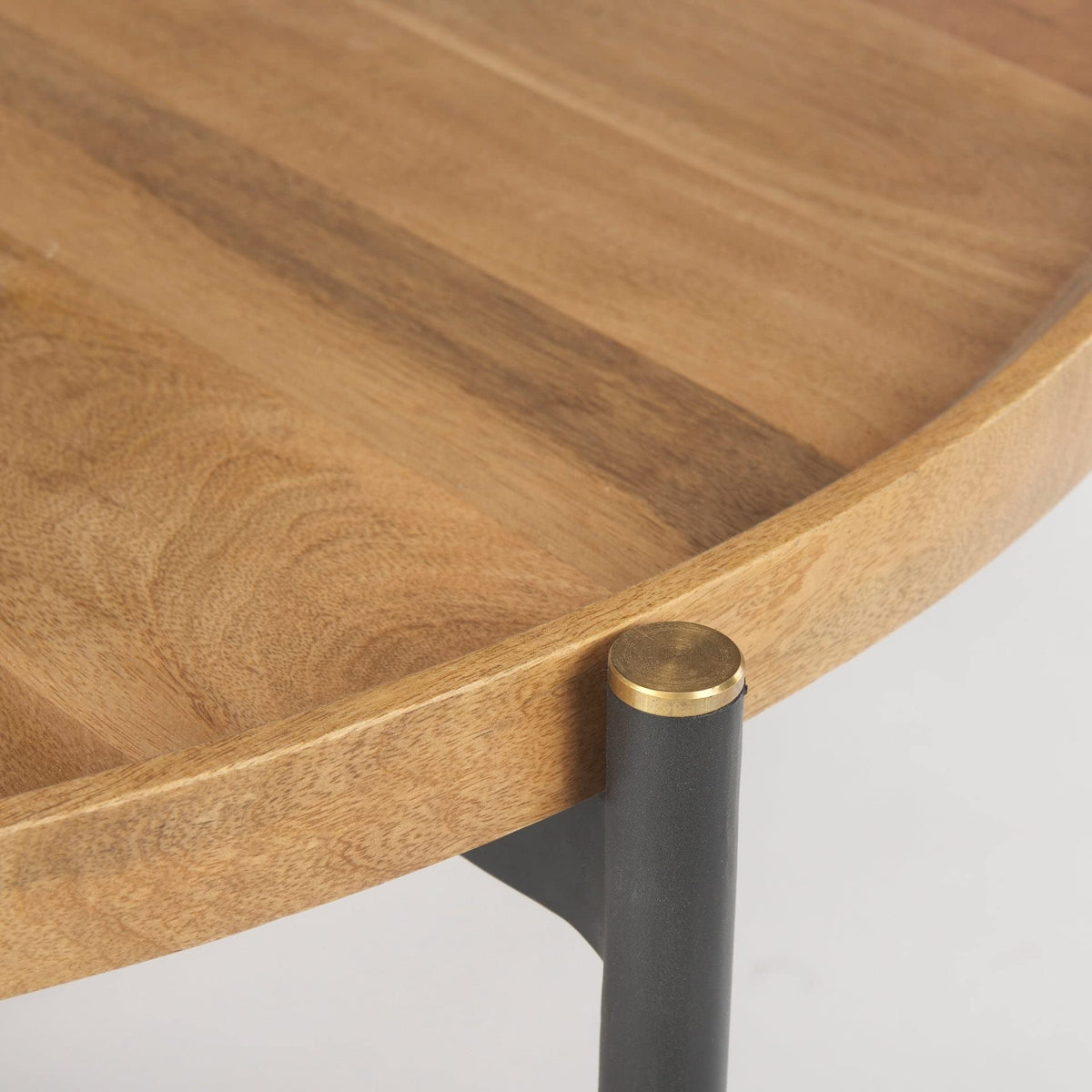 Medium Brown Solid Wood Round Coffee Table R794535