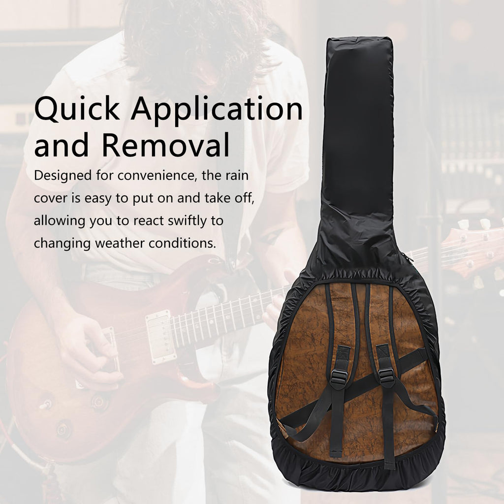Black Waterproof Electric Guitar Bag Rain Cover Y83343