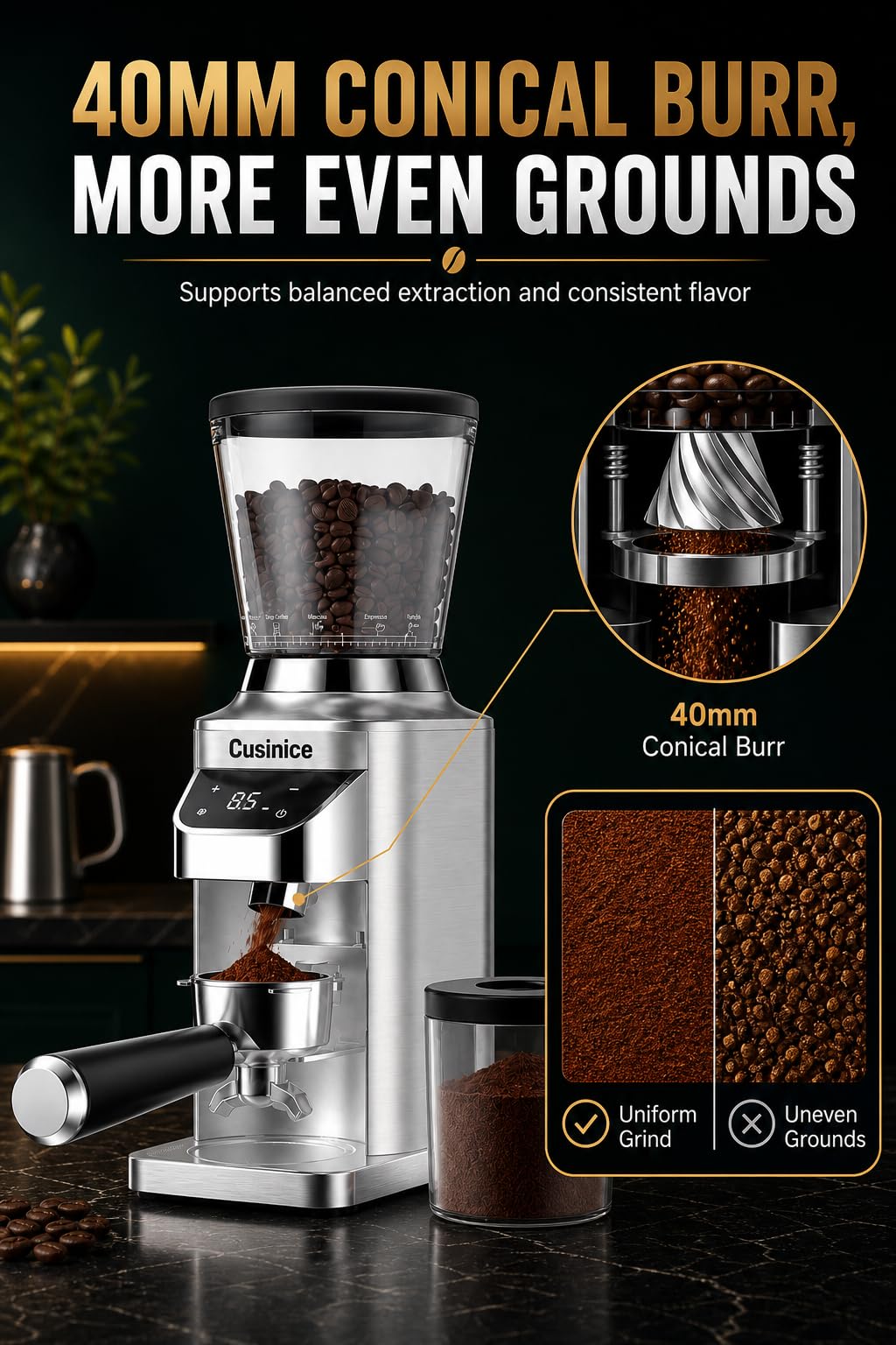 Conical Burr Coffee Grinder D540498