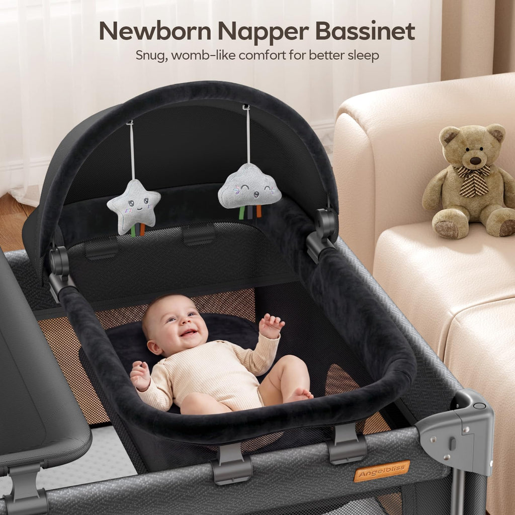 5-in-1 Baby Bassinet Bedside Crib with Changing Table S317815