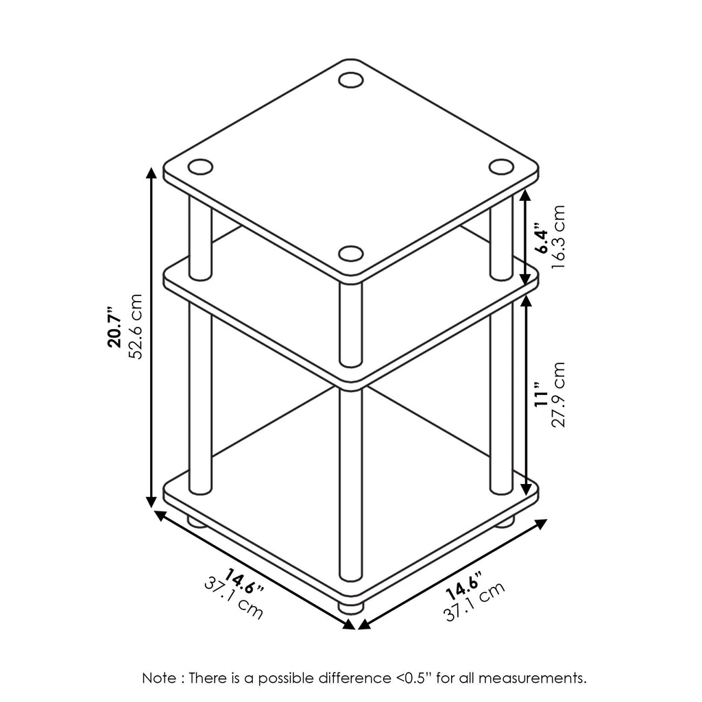 3-Tier Square Side Table B765530