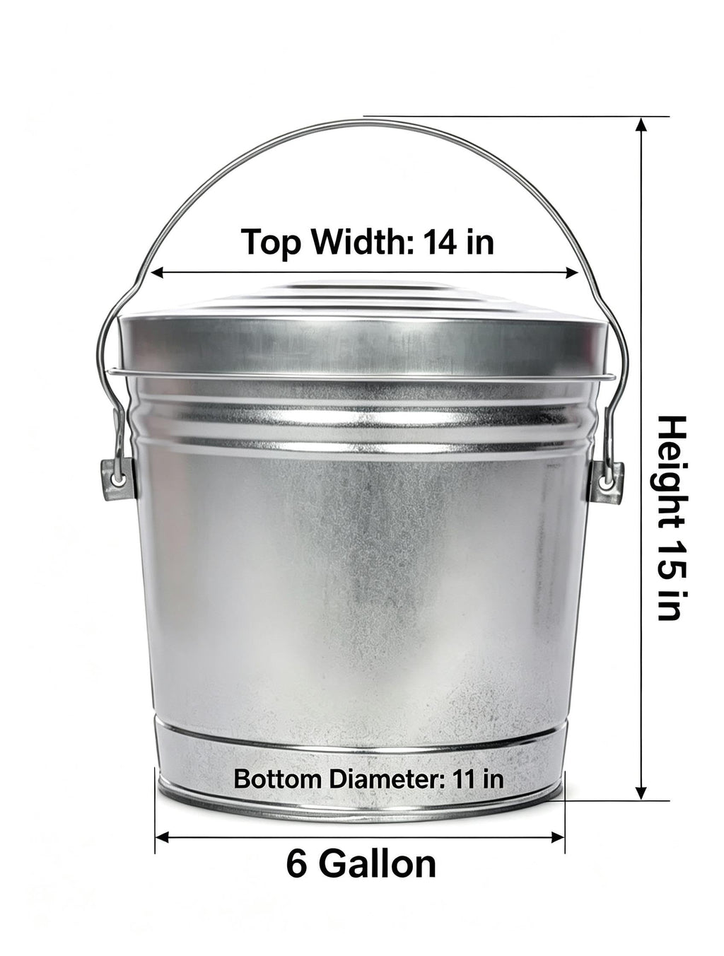 6-Gallon Galvanized Steel Storage Can O184