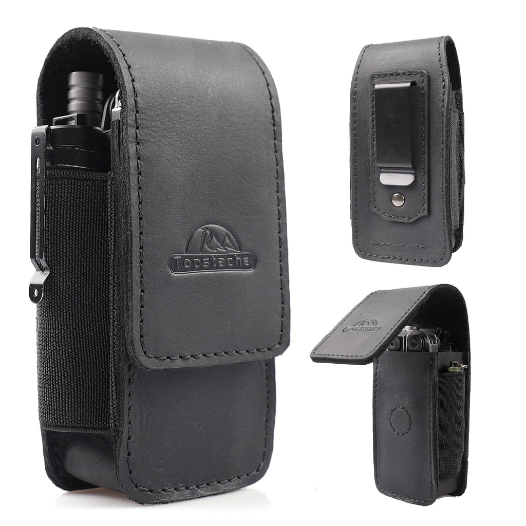 Leather Multitool Sheath with Belt Clip and Magnetic Closure H40011