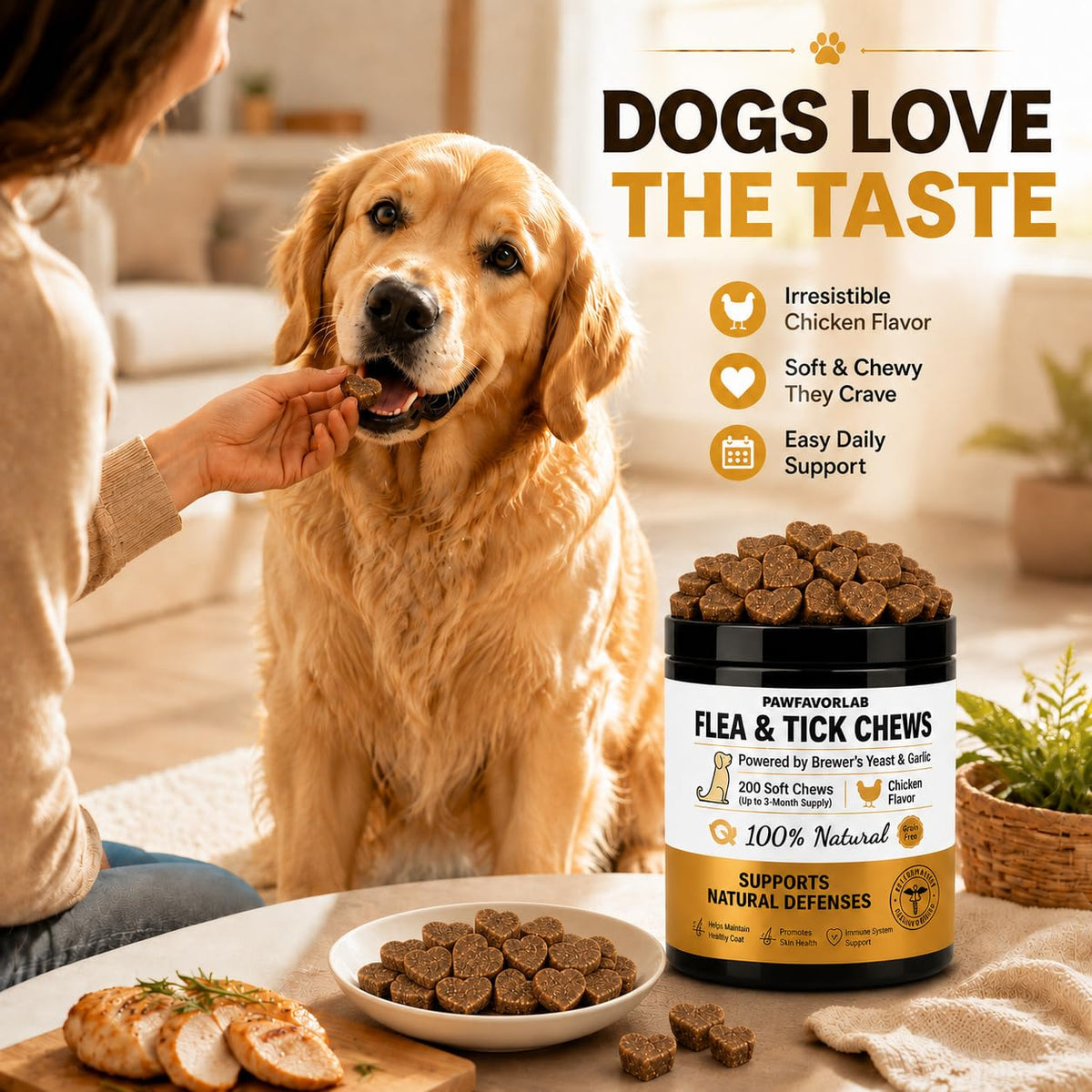 Chicken Flavor Soft Chews for Dogs - 200 Count M338