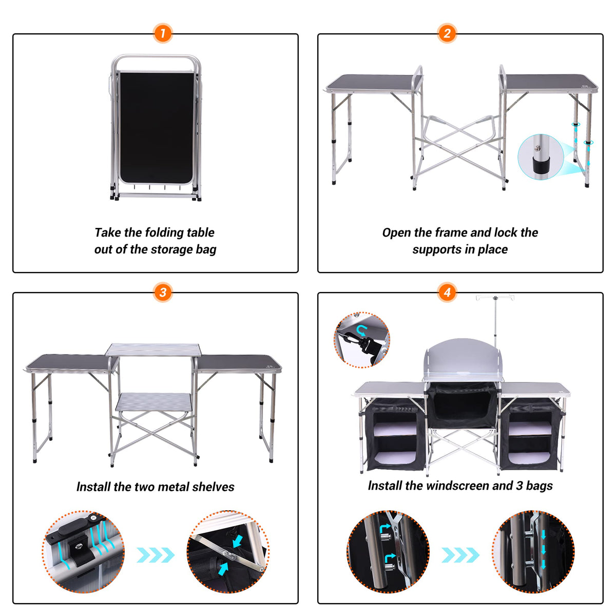 Folding Camping Cook Table S3165