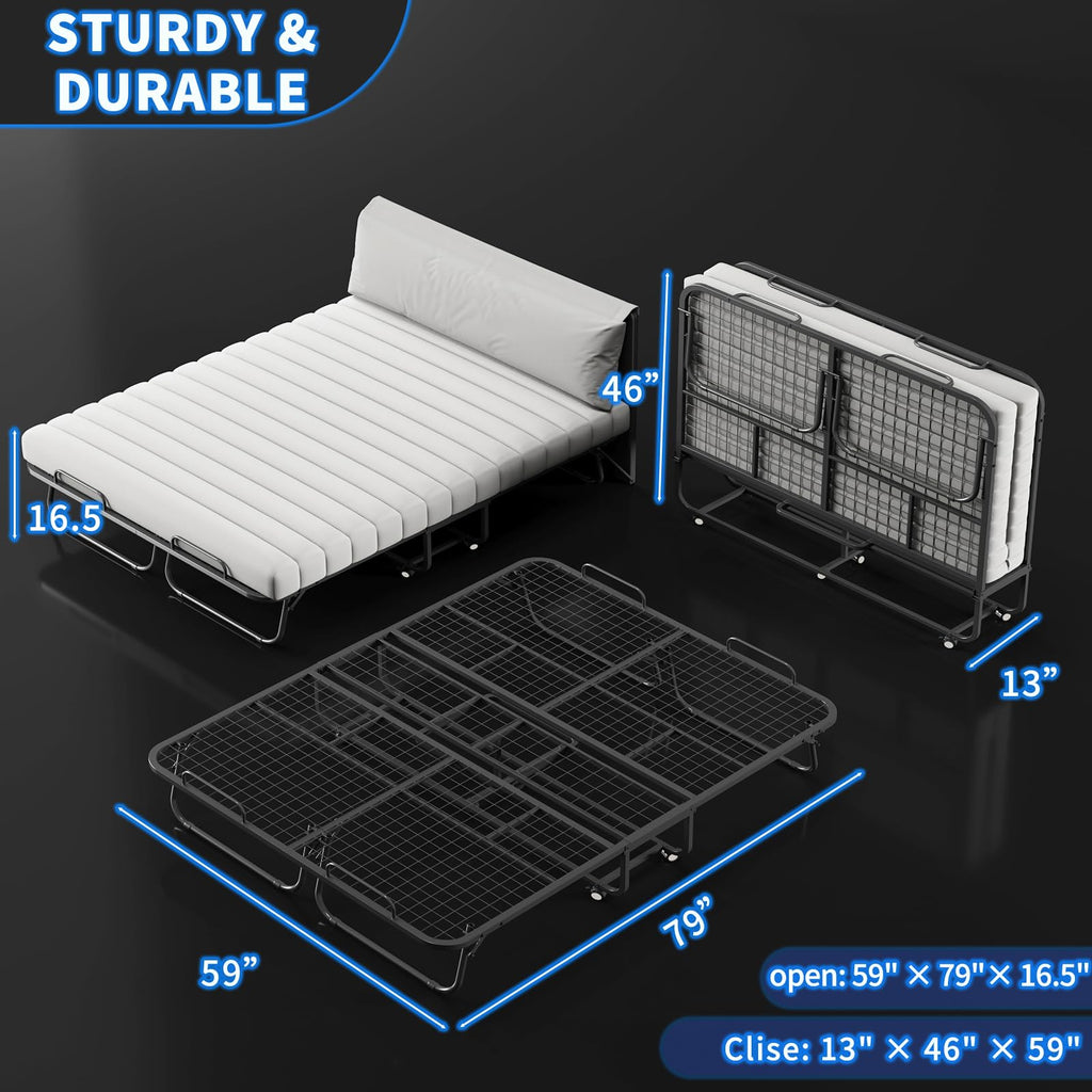 Queen Size Folding Bed with Memory Mattress Y68673