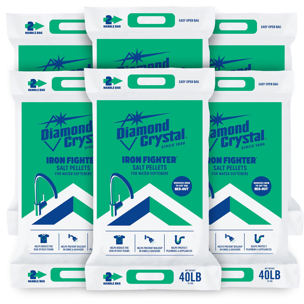 6 Pack Water Softener Salt Pellets, 40 lb N30029