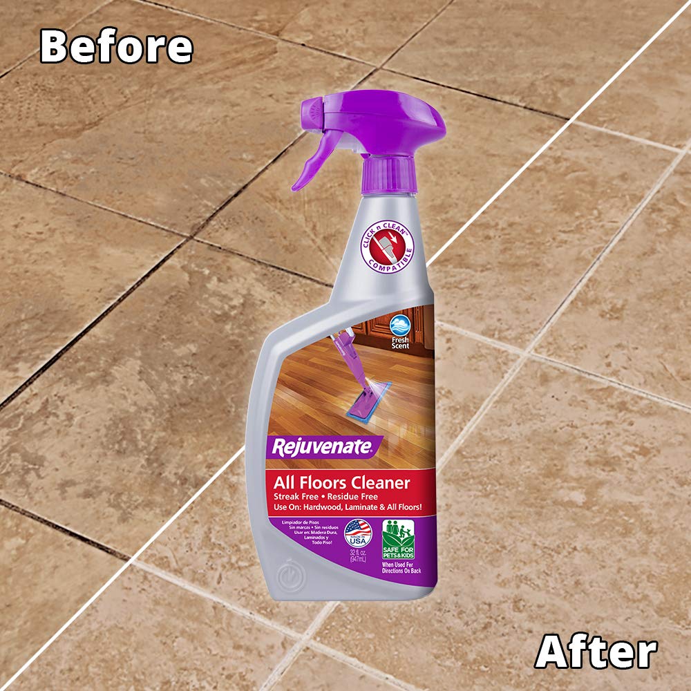 Wood Floor Restorer and Polish with High Gloss Finish 32oz and PH Balanced Floor Cleaner L515407