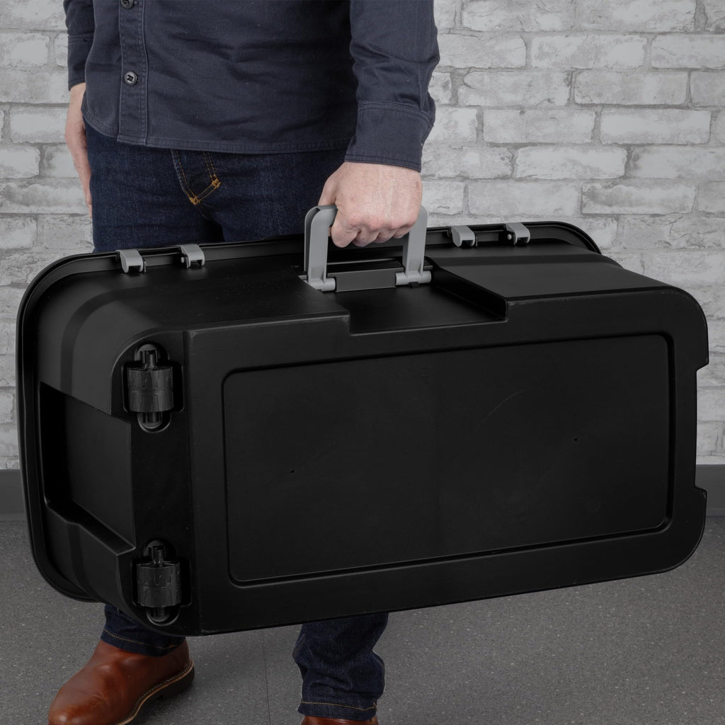 22 Gal Black Plastic Wheeled Footlocker U186461