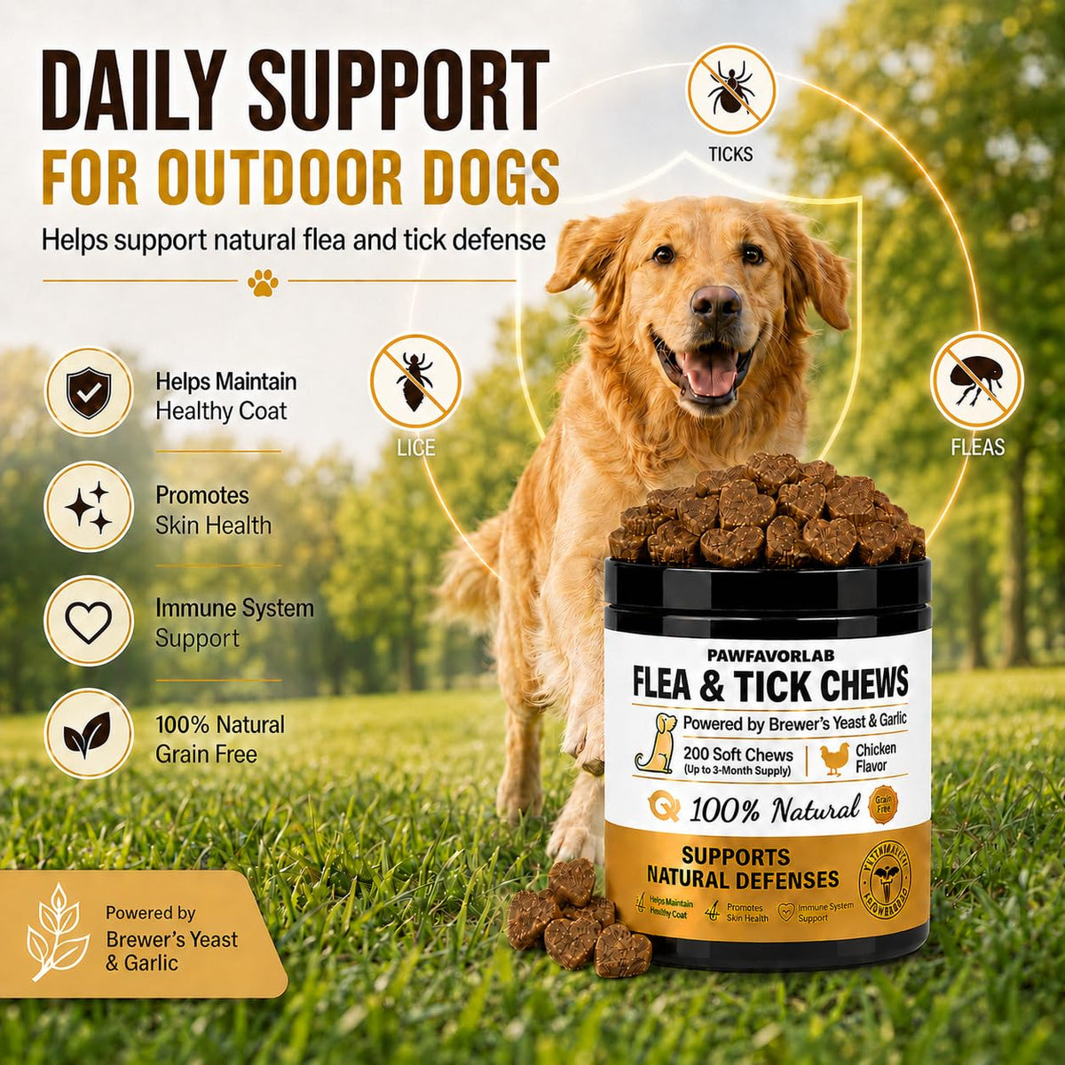 Chicken Flavor Soft Chews for Dogs - 200 Count M338