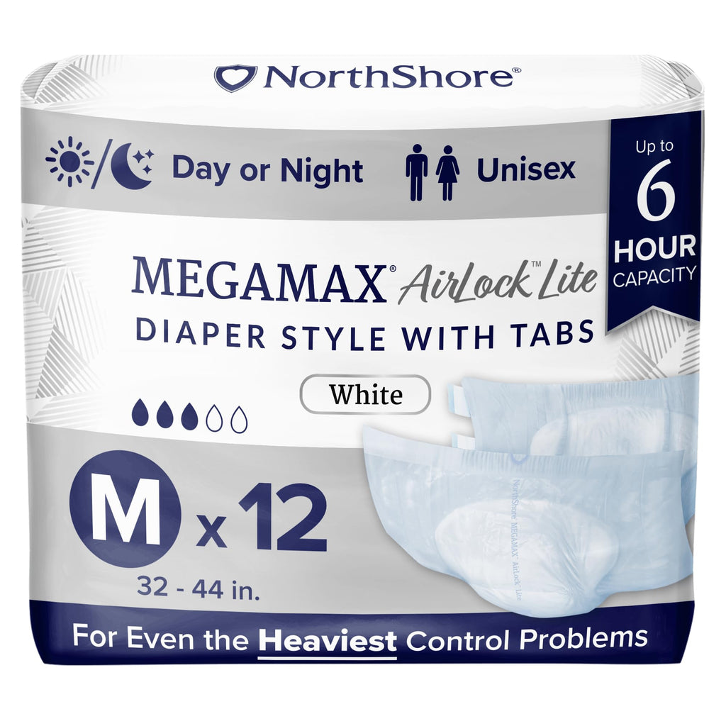 Adult Diapers with Tabs, Medium, 12 Count S872969