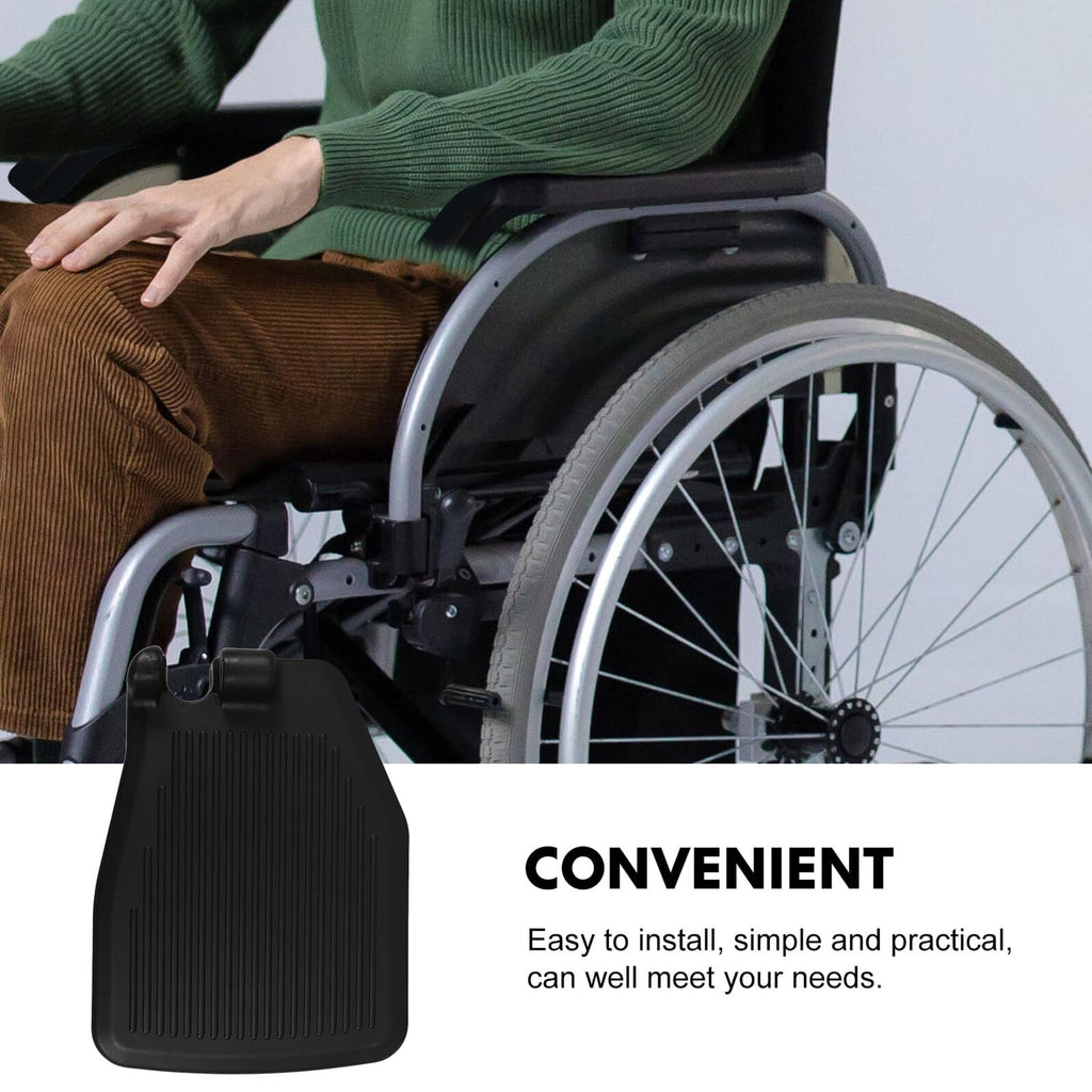 Black Plastic Wheelchair Footplates Replacement Pair J3693