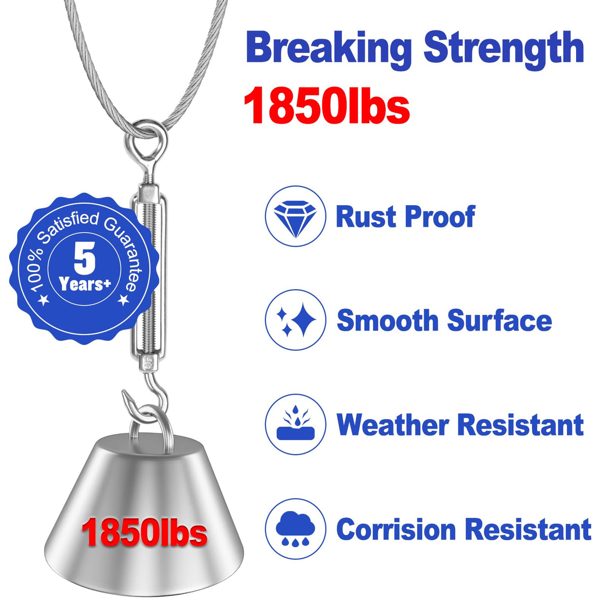 1/8" Stainless Steel Wire Rope Cable 7x7 Strands O6707