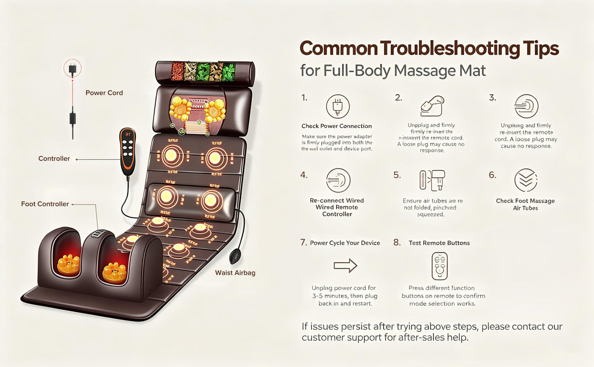 Full Body Massage Mat with Heat Kneading & Vibration L7608